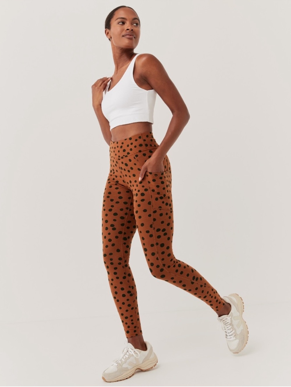 Pact Brown Polka Dot High-Waist Leggings - Picture 2 of 6